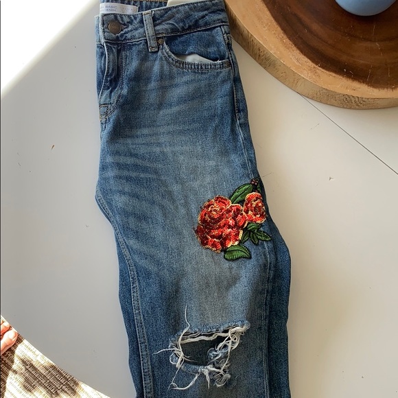 Zara Floral Jeans - Picture 2 of 5